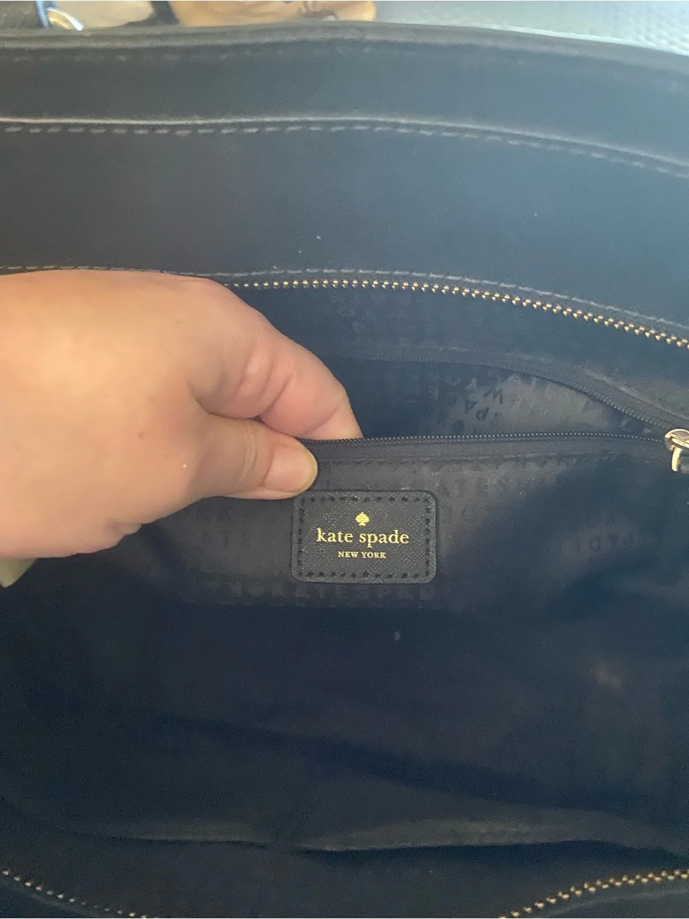 Kate Spade New York Laurel Way Hadlee bag black Saffiano leather gold hardware